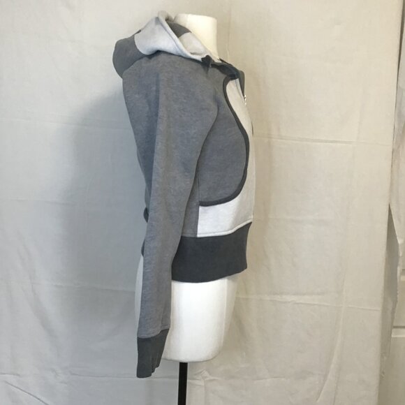 Lululemon Two Toned Grey and White Scuba Hoodie Size 6 - Picture 3 of 9